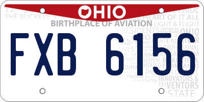 OH license plate FXB6156
