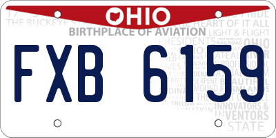 OH license plate FXB6159
