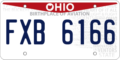OH license plate FXB6166