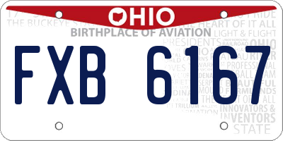 OH license plate FXB6167