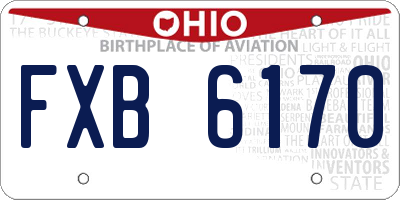 OH license plate FXB6170