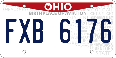 OH license plate FXB6176