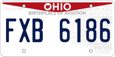 OH license plate FXB6186