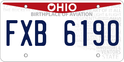 OH license plate FXB6190