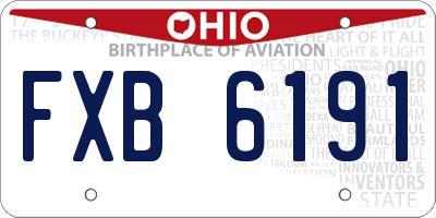OH license plate FXB6191