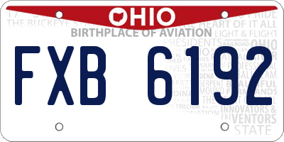 OH license plate FXB6192