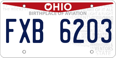 OH license plate FXB6203