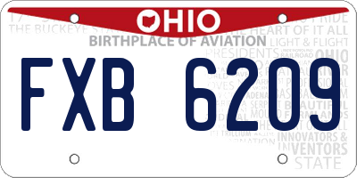 OH license plate FXB6209