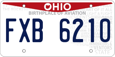 OH license plate FXB6210