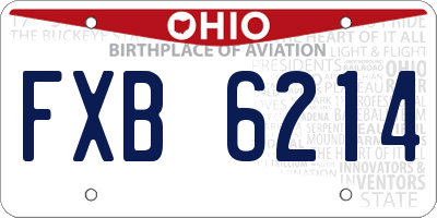 OH license plate FXB6214