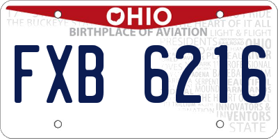 OH license plate FXB6216