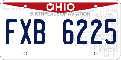 OH license plate FXB6225