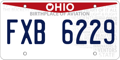 OH license plate FXB6229