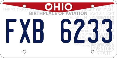 OH license plate FXB6233