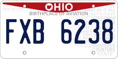 OH license plate FXB6238