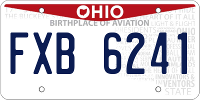 OH license plate FXB6241