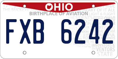 OH license plate FXB6242