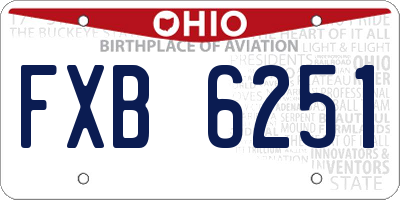 OH license plate FXB6251