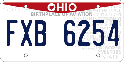 OH license plate FXB6254