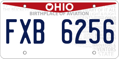 OH license plate FXB6256