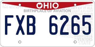 OH license plate FXB6265