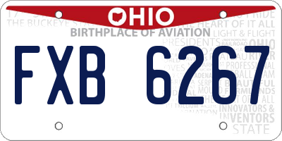 OH license plate FXB6267