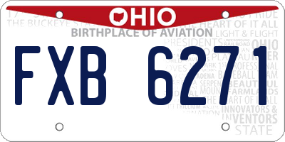 OH license plate FXB6271