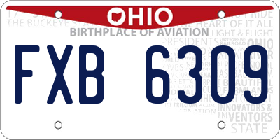 OH license plate FXB6309