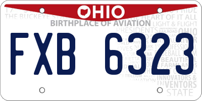 OH license plate FXB6323