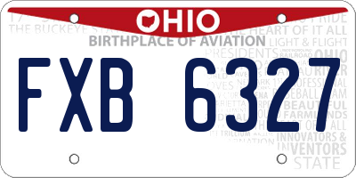 OH license plate FXB6327
