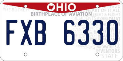 OH license plate FXB6330