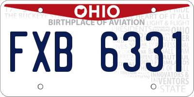 OH license plate FXB6331