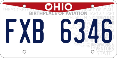 OH license plate FXB6346