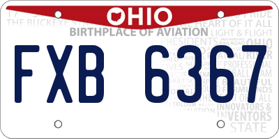 OH license plate FXB6367