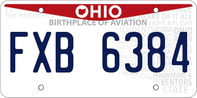 OH license plate FXB6384