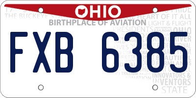 OH license plate FXB6385