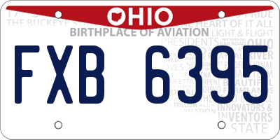 OH license plate FXB6395