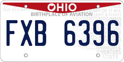 OH license plate FXB6396
