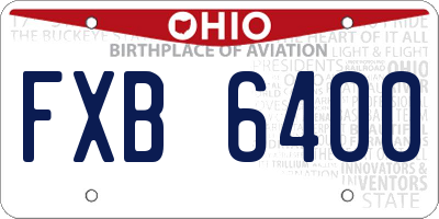 OH license plate FXB6400