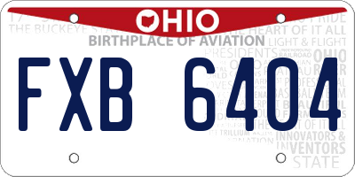 OH license plate FXB6404