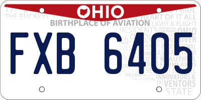 OH license plate FXB6405
