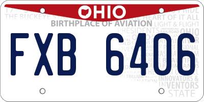 OH license plate FXB6406