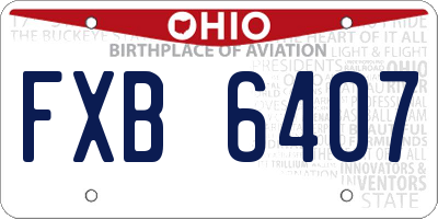 OH license plate FXB6407