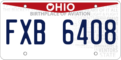 OH license plate FXB6408