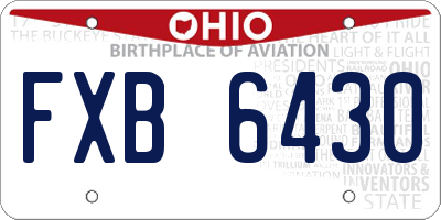 OH license plate FXB6430
