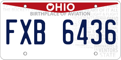 OH license plate FXB6436