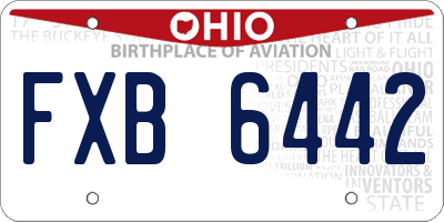OH license plate FXB6442