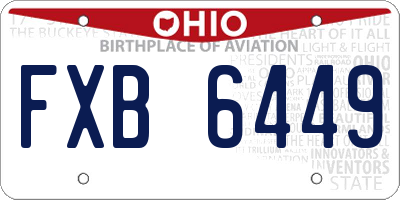 OH license plate FXB6449