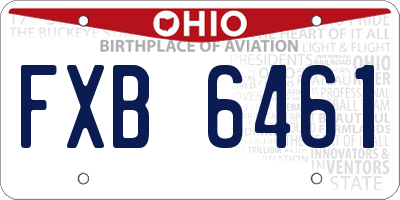 OH license plate FXB6461