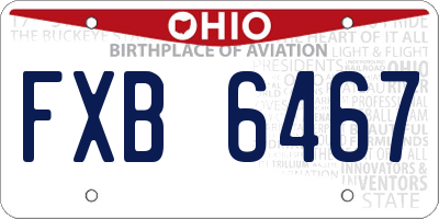 OH license plate FXB6467